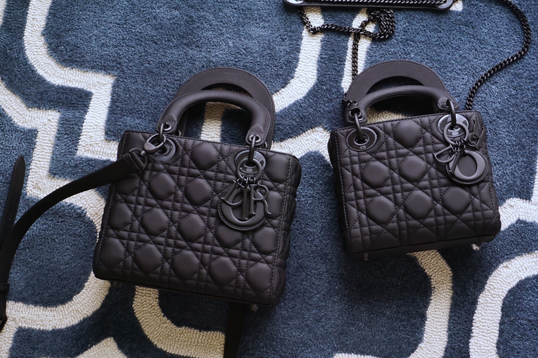 Dior Lady Handbags Crossbody & Shoulder Bags Black Frosted