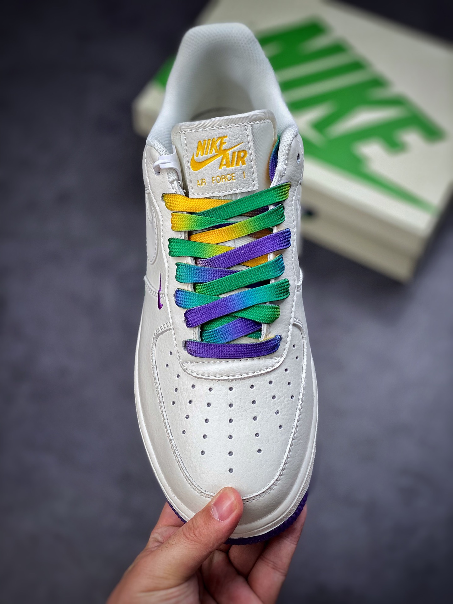 260 Nike Air Force 1 Low 07 串标白绿紫渐变 TF8896-303