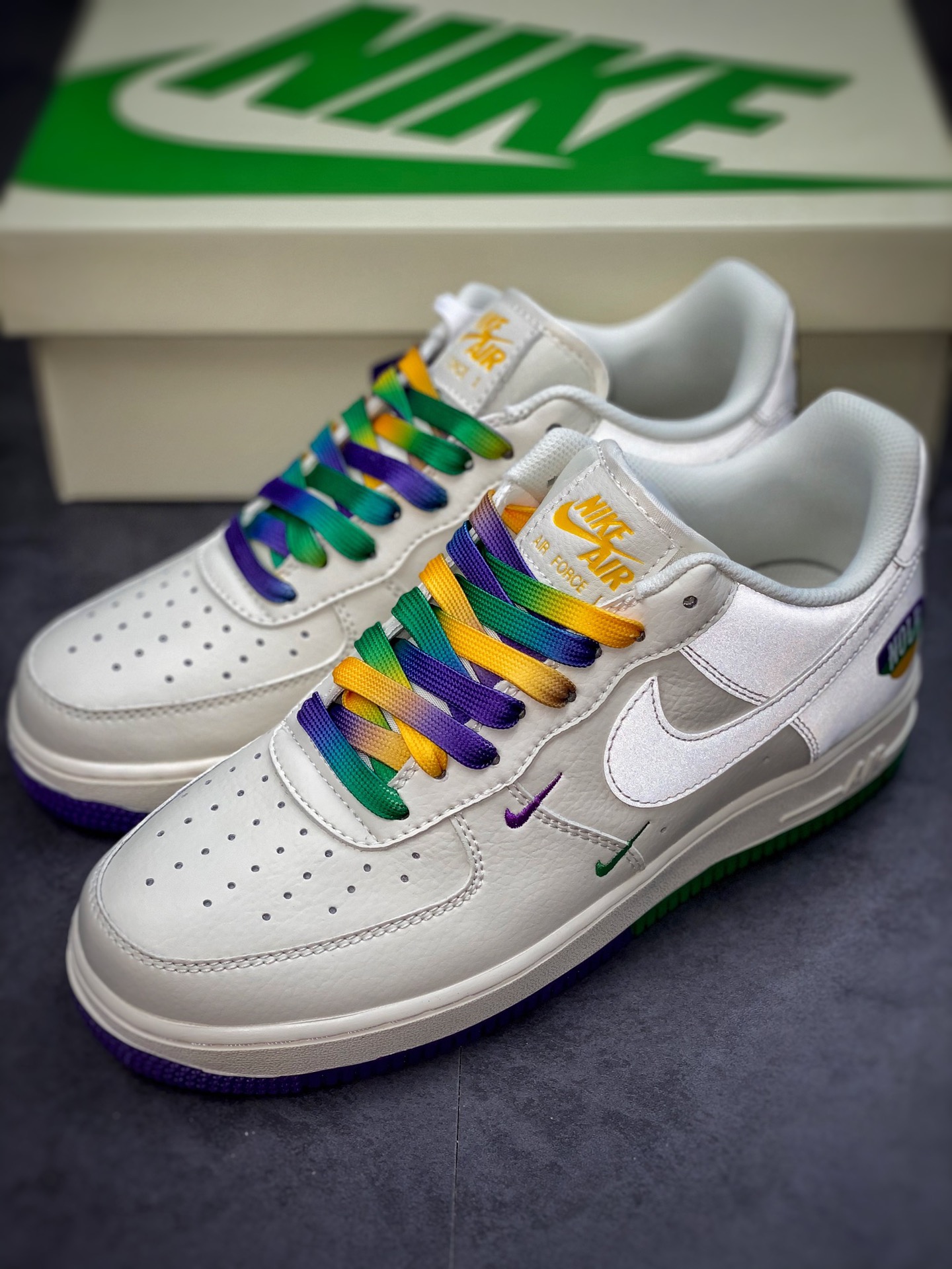 260 Nike Air Force 1 Low 07 串标白绿紫渐变 TF8896-303