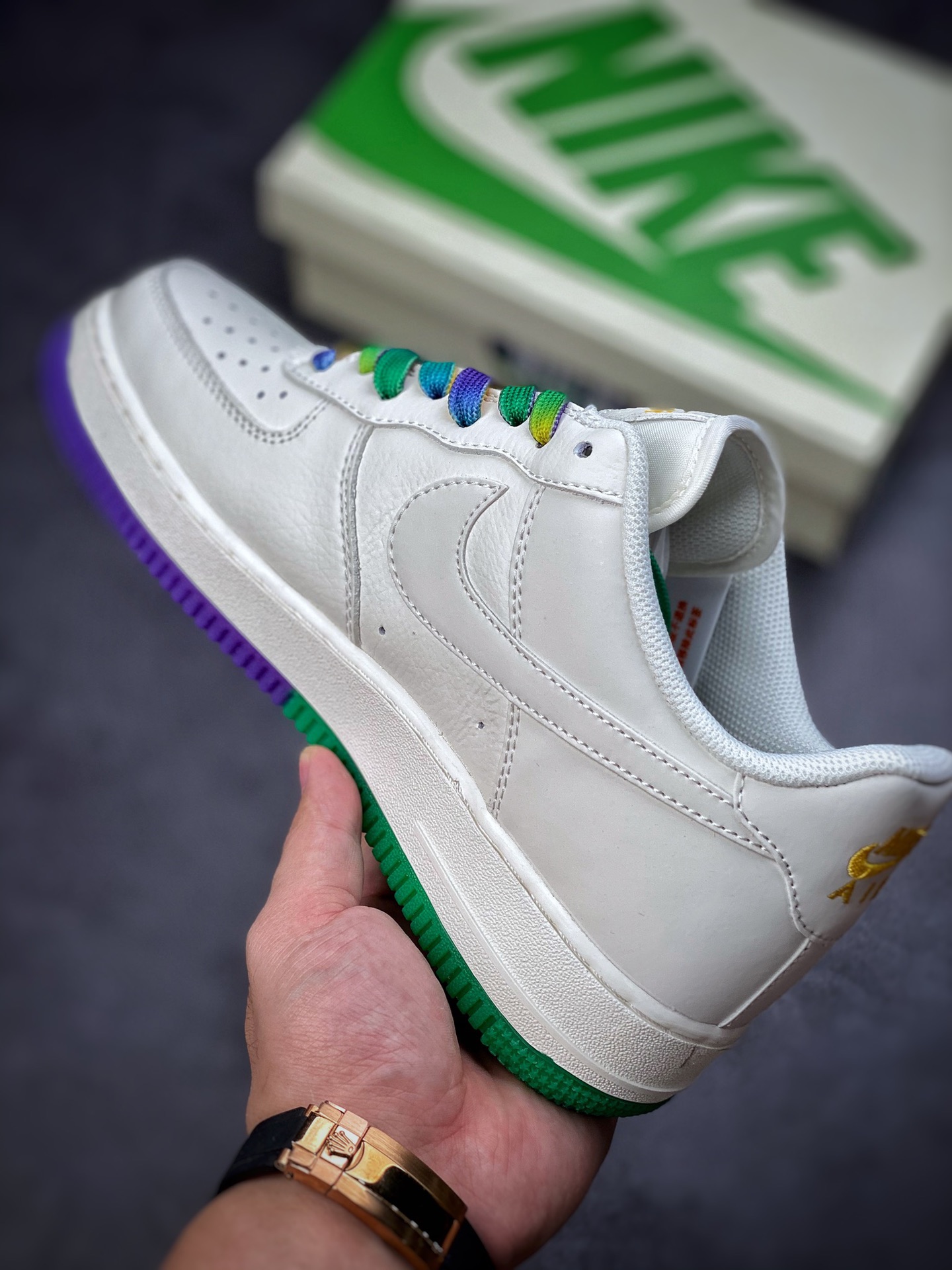 260 Nike Air Force 1 Low 07 串标白绿紫渐变 TF8896-303