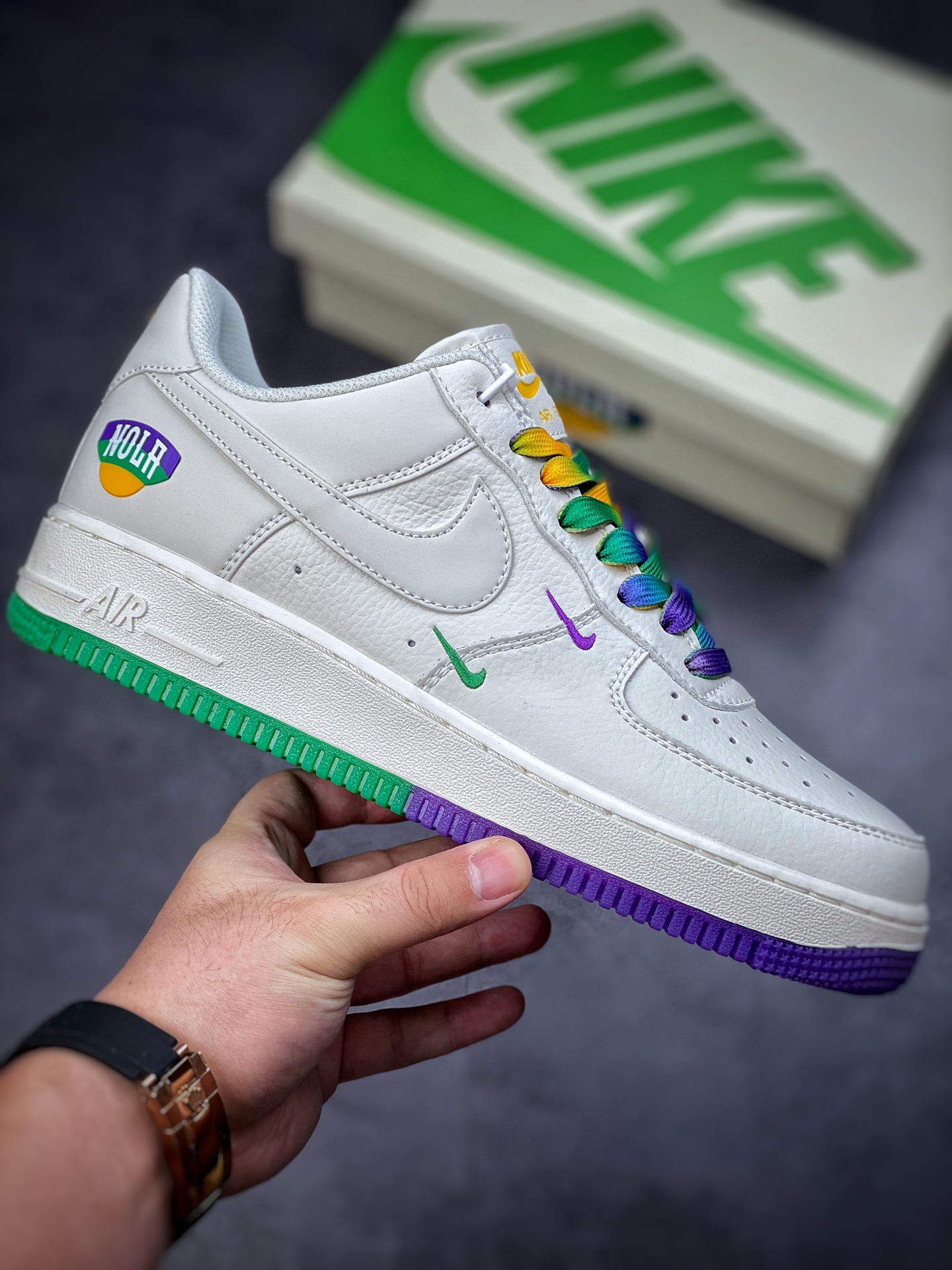 260 Nike Air Force 1 Low 07 串标白绿紫渐变 TF8896-303