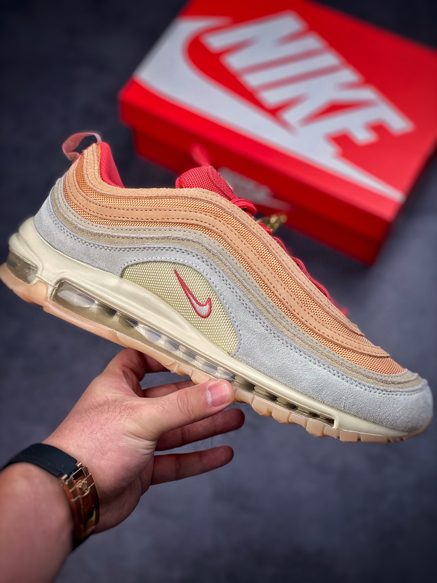 240 NIKE Air Max 97 灰橘红 子弹拆解原鞋开发 DM8943-700