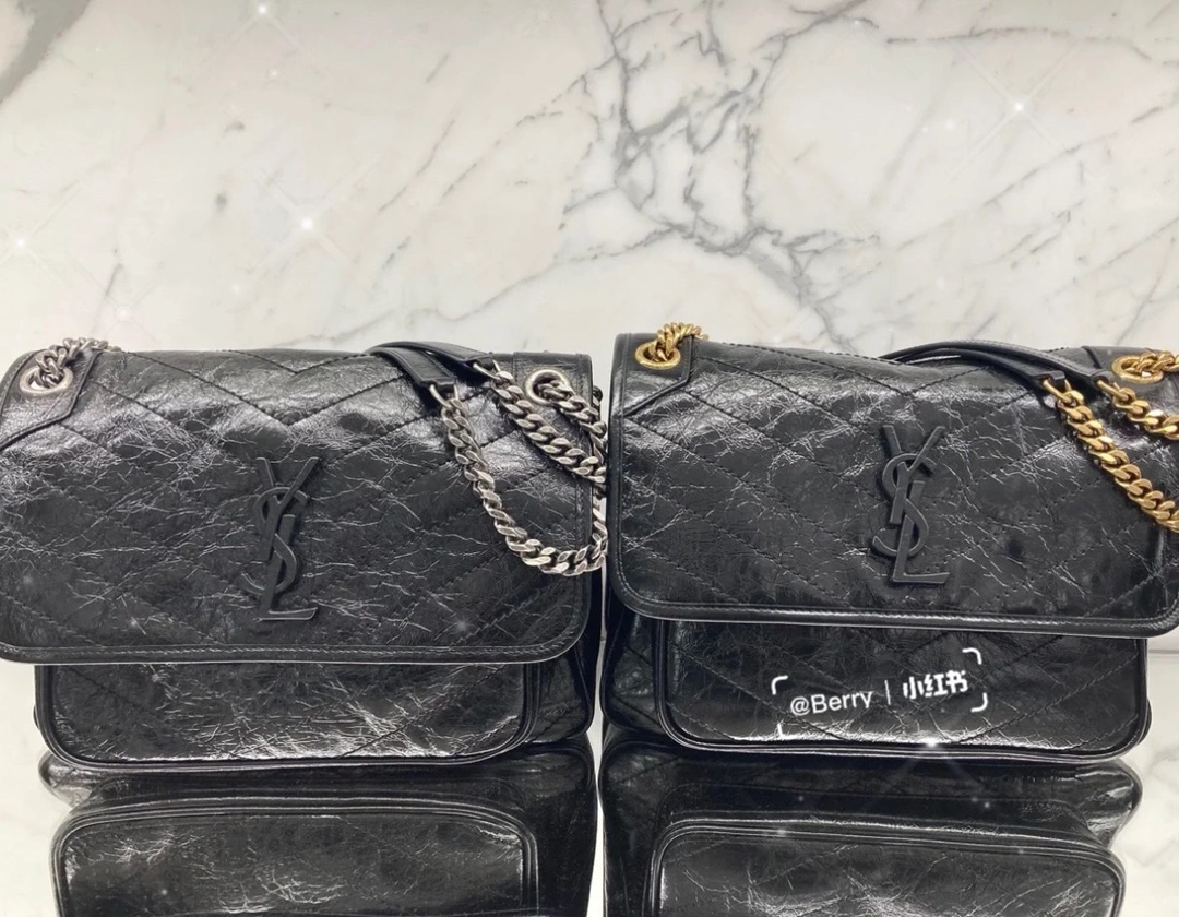 YSL 𝐍𝐢𝐤𝐢 28𝐜𝐦 邮差包 633158黑色/金链