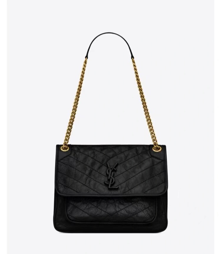 YSL 𝐍𝐢𝐤𝐢 28𝐜𝐦 邮差包 633158黑色/金链