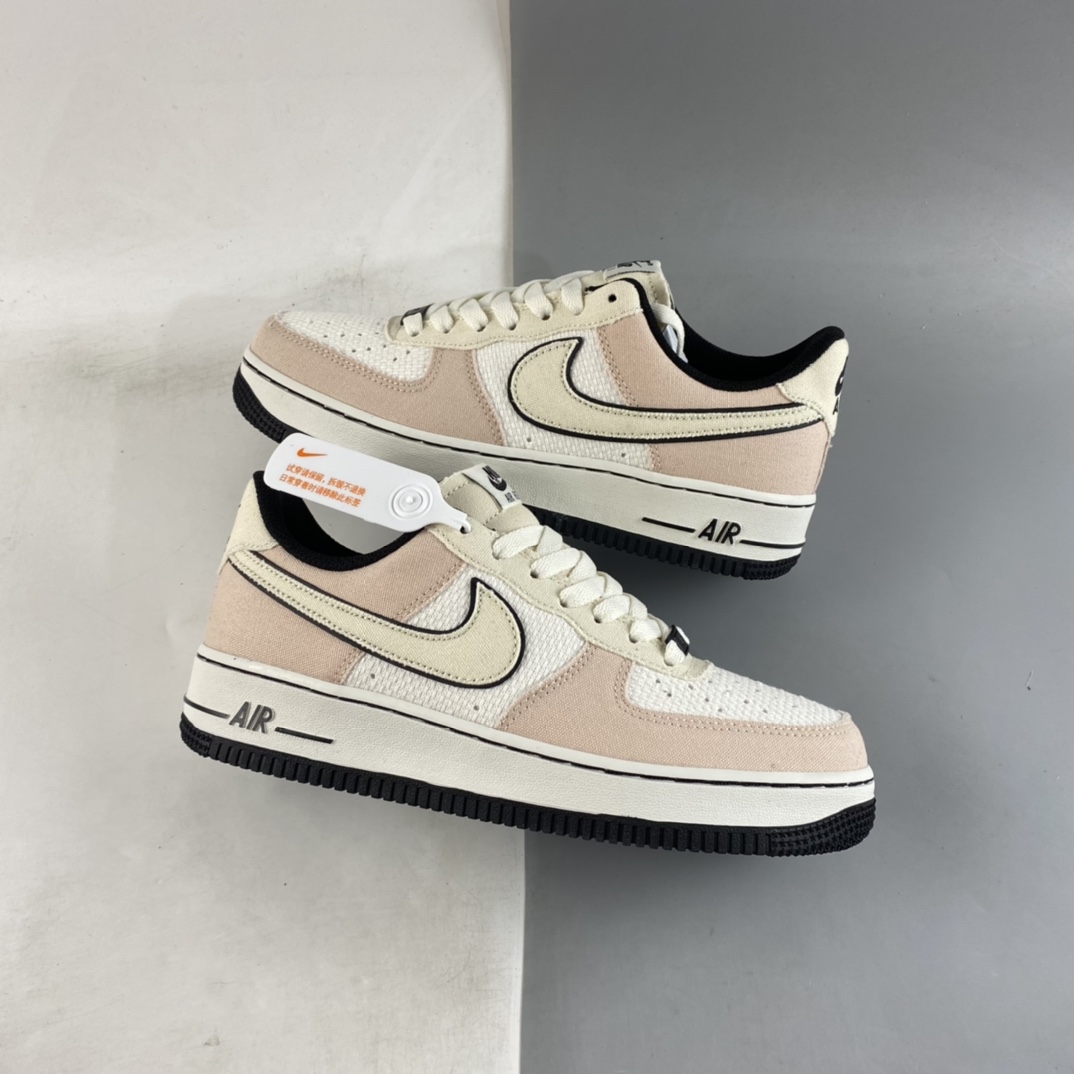 P220 Nike Air Force 1’07 Low 米黑粉 空军一号帆布低帮休闲板鞋 315122-668