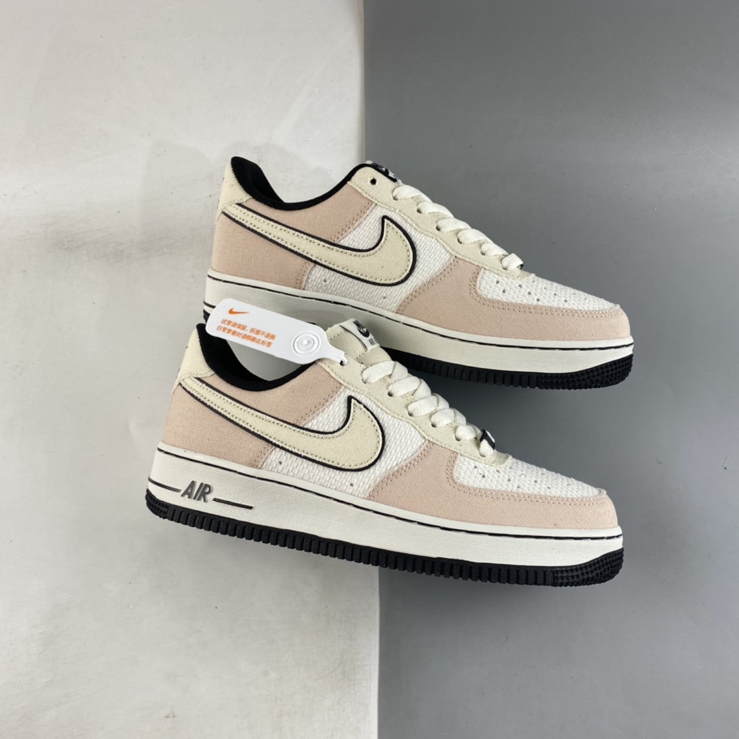 P220 Nike Air Force 1’07 Low 米黑粉 空军一号帆布低帮休闲板鞋 315122-668