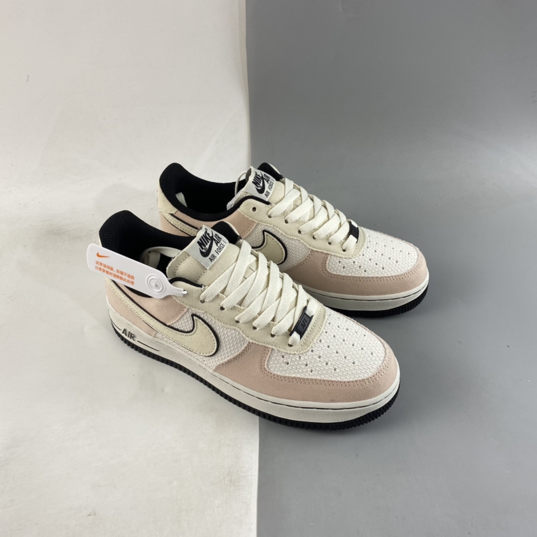 P220 Nike Air Force 1’07 Low 米黑粉 空军一号帆布低帮休闲板鞋 315122-668