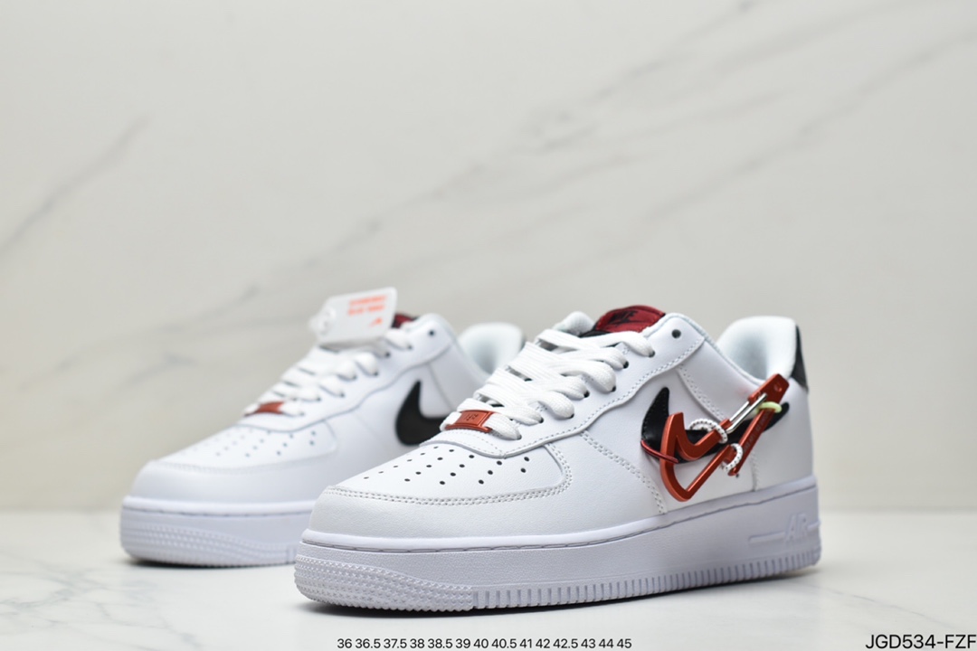 180 耐克Nike Air Force 1 ’07 Lv8"Carabiner Swoosh Red"空军一号经典低帮百搭休闲运动板鞋DH7579