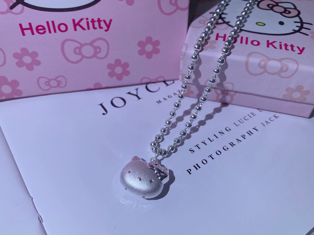 NO:101450,Children's gift recommendations: 990 990 Buddhist bead necklace, KT cat pendant, children, necklace19860909儿童礼物推荐 足银990佛珠项链 KT猫吊坠,儿童,necklace,Jewelry