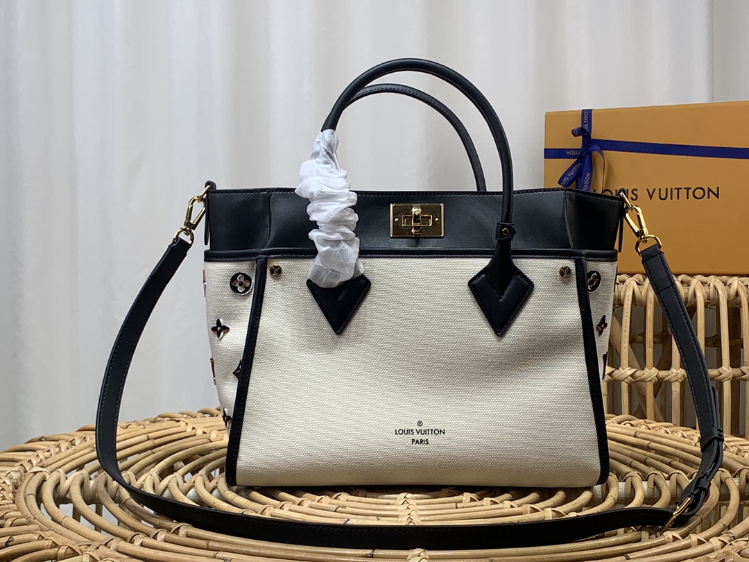 Louis Vuitton LV On My Side Bags Handbags Top Designer replica
 Black Embroidery Canvas Summer Collection m59842