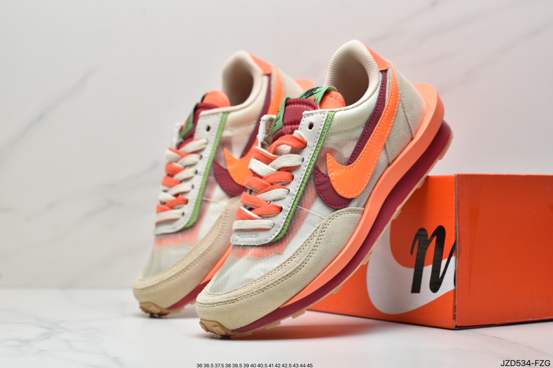 140 日式解构美学SACAI联名 × NIKE LDV Waffle重叠设计前卫华夫变形休闲慢跑鞋 DH1347-100