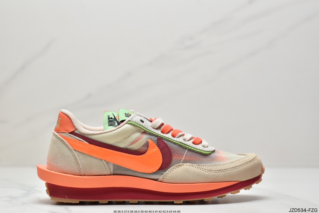 140 日式解构美学SACAI联名 × NIKE LDV Waffle重叠设计前卫华夫变形休闲慢跑鞋 DH1347-100