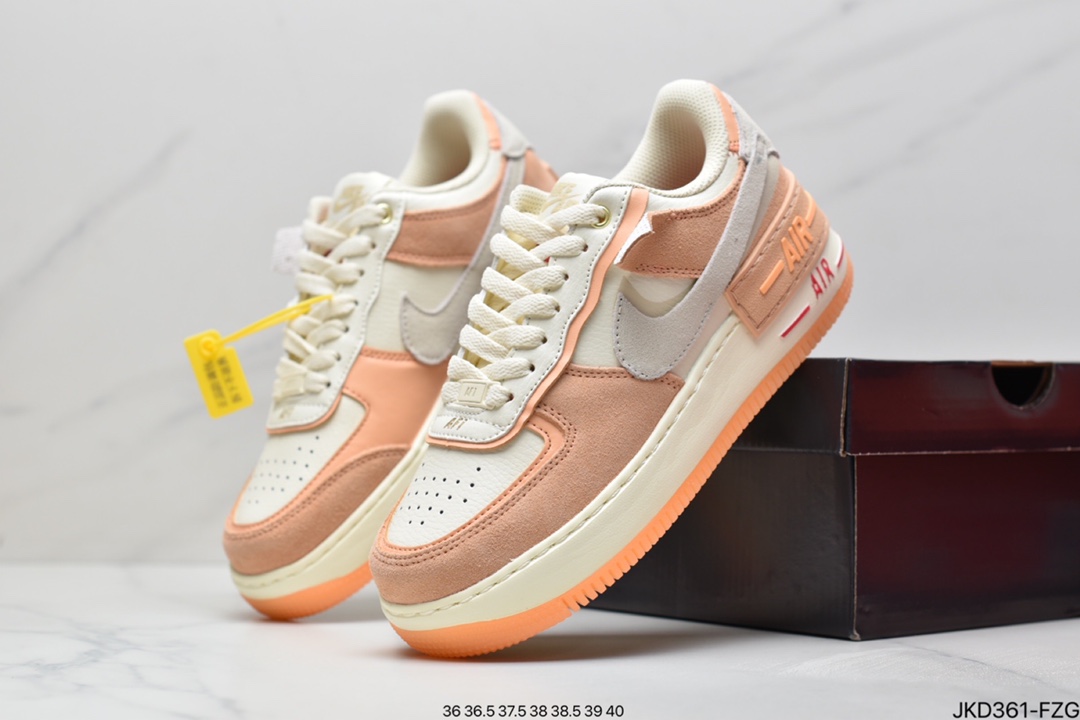 160 Air Force 1 Shadow 白蓝粉轻量增高低帮百搭板鞋”拼接马卡龙” 全新少女系解构主义