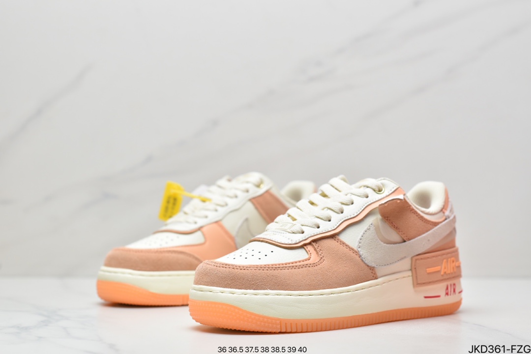 160 Air Force 1 Shadow 白蓝粉轻量增高低帮百搭板鞋”拼接马卡龙” 全新少女系解构主义