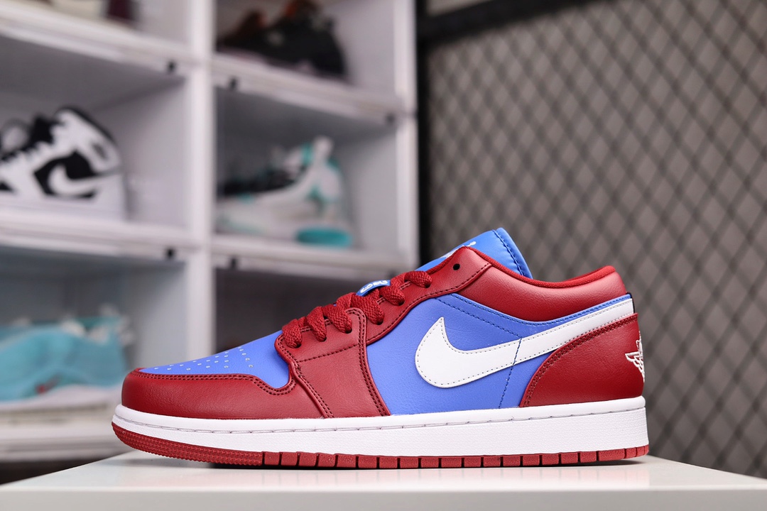 H0 Air Jordan 1 Low 蓝红官方同步新色 原装级产物拒绝公底 立体鞋型 细节完美 高清洁度 购置公司同步原材料 原汁原味 忠于原版
