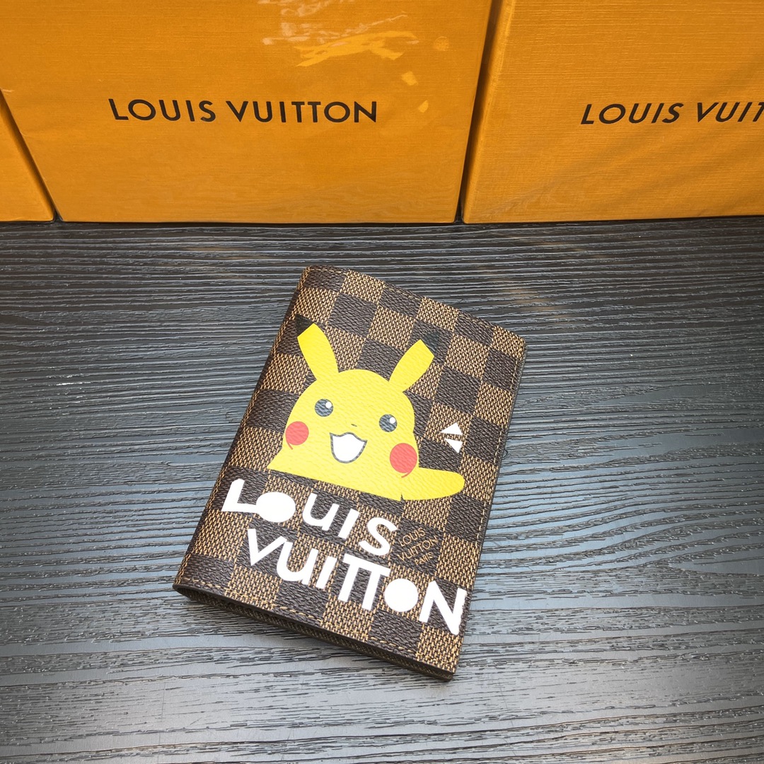 Luxury leather passport cover open interior