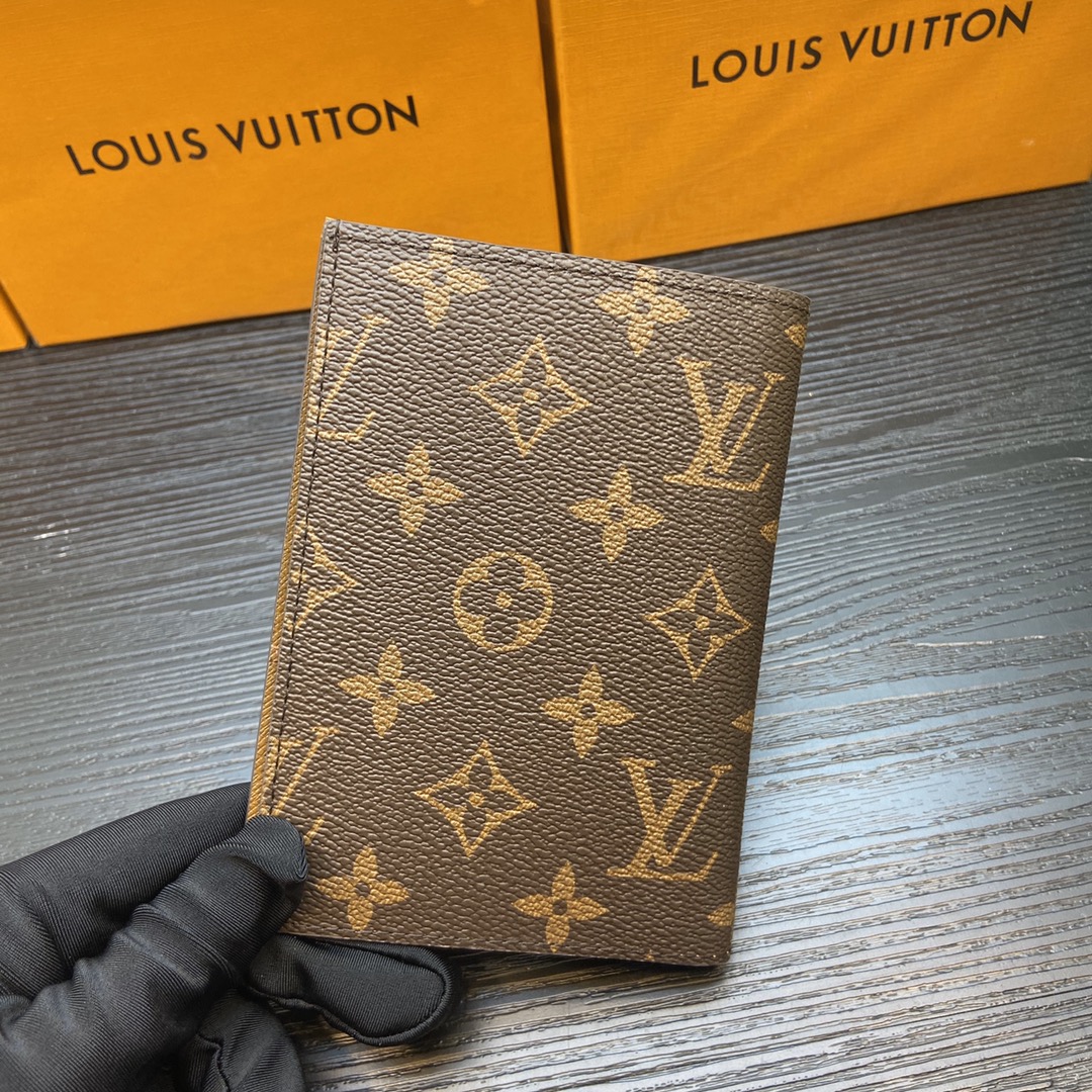 Passport holder with passport and cards inserted