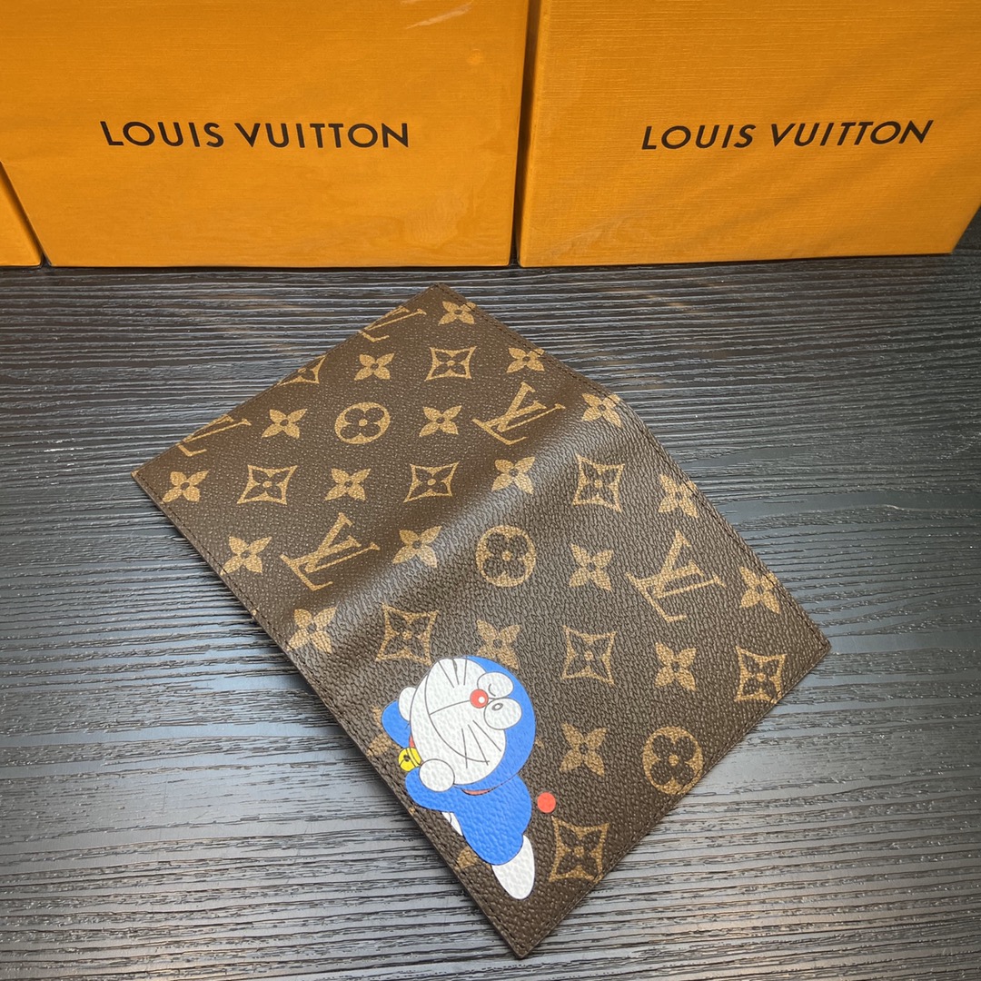 Leather passport holder angled view