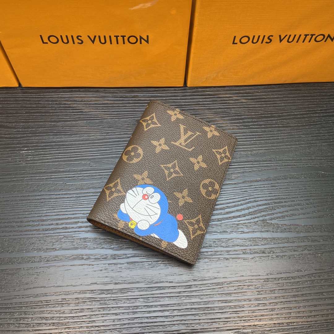 Passport holder open, interior compartments