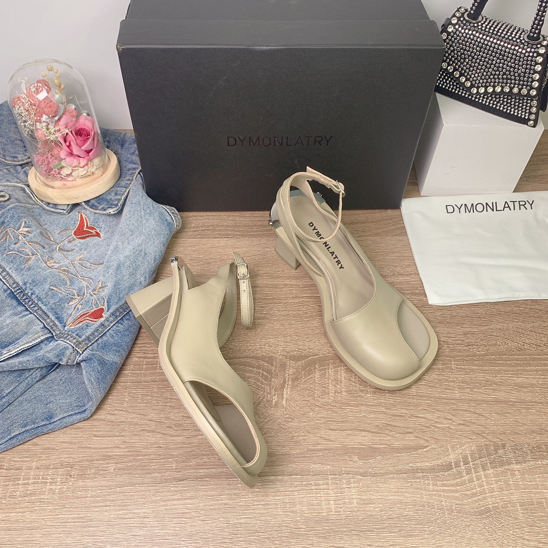 “2022 Spring Summer Metal Patch Sandals by DYMONLATERY: Calf Skin, Sheep Inner, Eco-Friendly Rubber Sole” - 图片 3