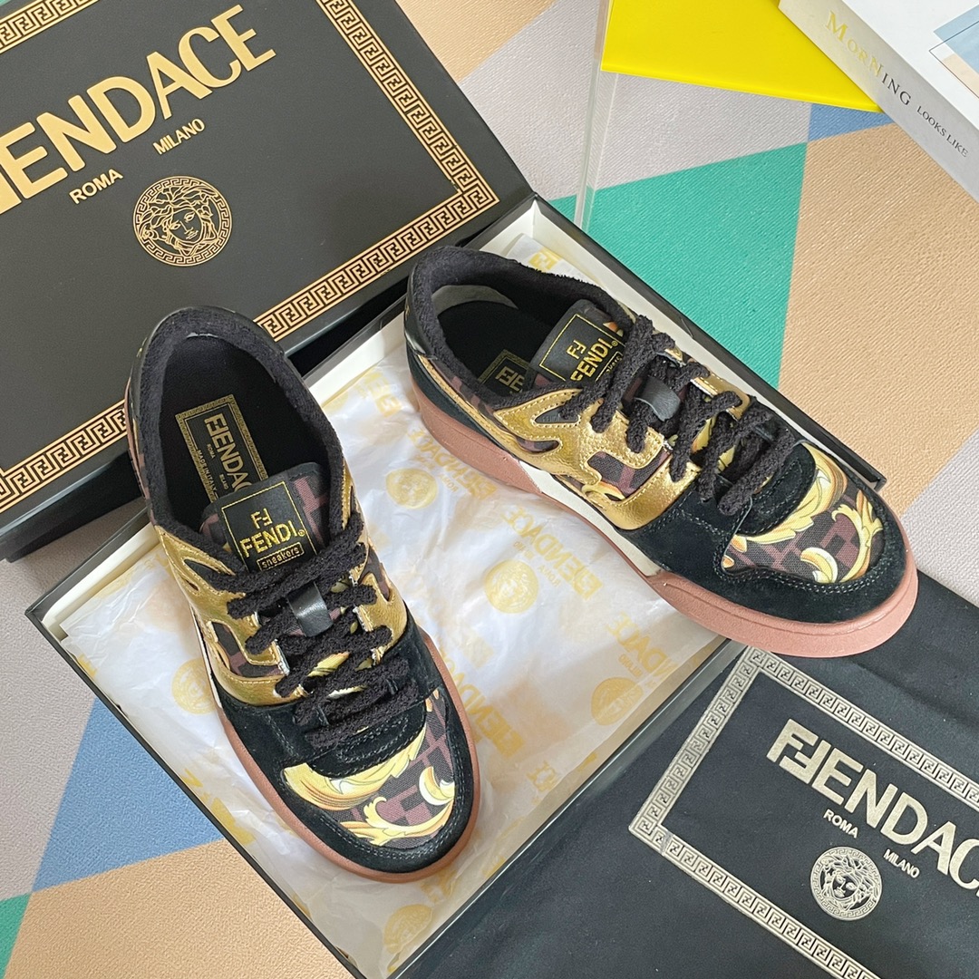 Versión superior: [Guanhuo] Calzado deportivo de la serie Match de marca compartida Versace x Fendi, zapatill…