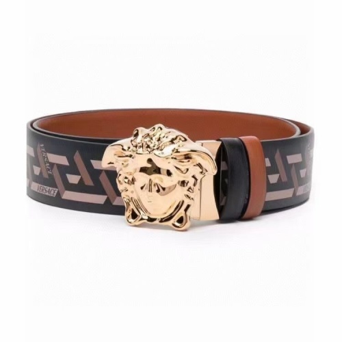 Versace Barocco Print Saffiano Leather Belt with 3D Medusa Buckle 1 Versace Barocco Print Saffiano Leather Belt with 3D Medusa Buckle