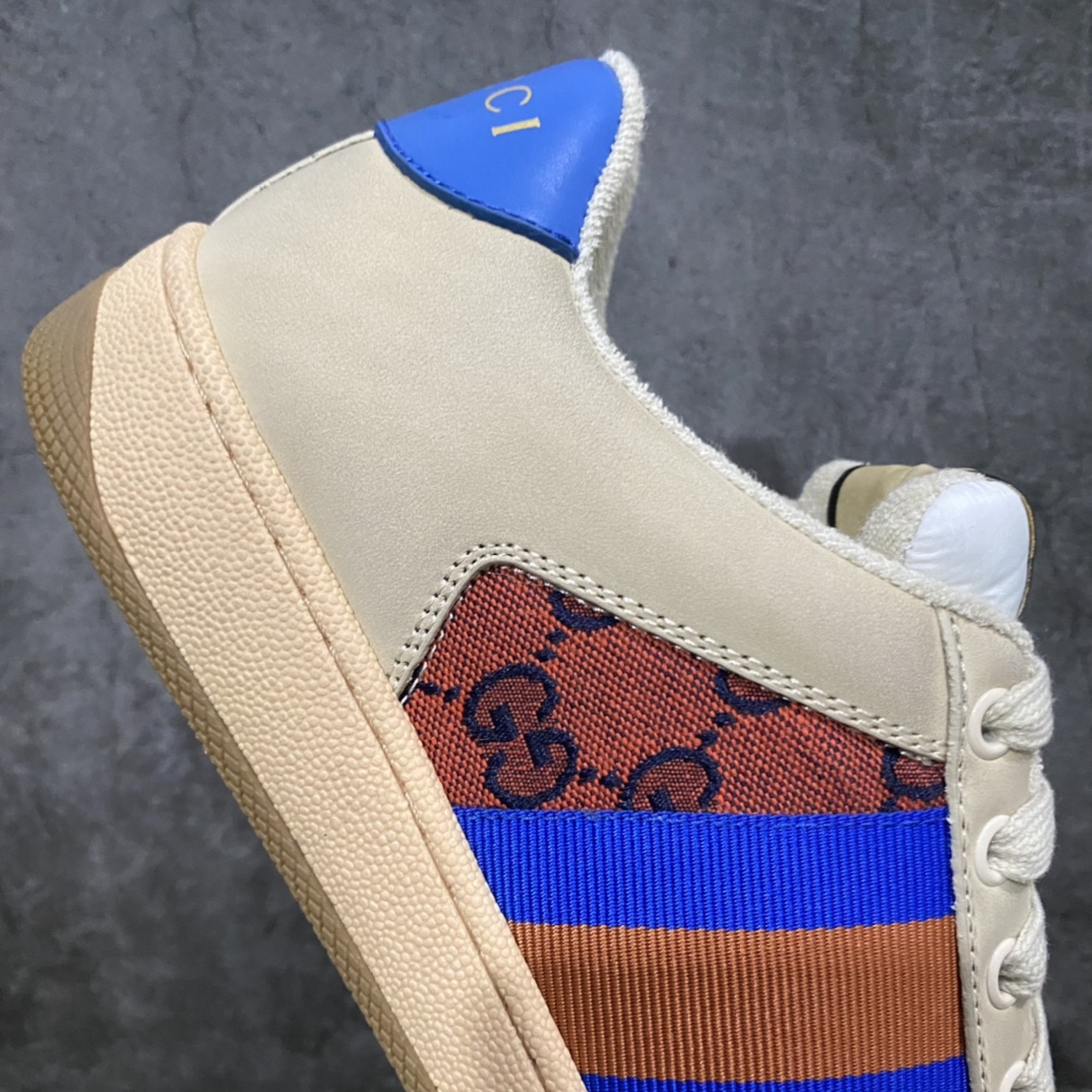 图片[7]-顶级代购版 Gucci做旧小脏鞋 ZP开发 原版开模 金属双G水晶圆柱形标 Gucci原版纹织带 真正水洗布标 鞋面擦色牛皮拼接经典双G布面料，皮面切口全油边封口工艺，原版毛巾布里细腻柔软更舒适透气，垫脚乳胶注塑一体，私模钢印，双色原版TPU大底(下层宽，上层窄) 配进口原版四边封干燥剂、原版18股鞋带，绿色盒子，与专柜配套包装一致 尺码：女34-40 男38-45-选品中心