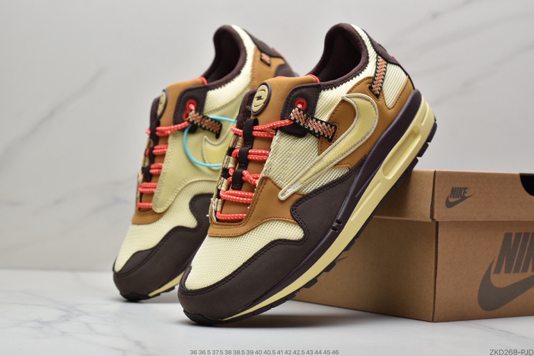 270 Travis Scott x Nike Air Max 1”Cactus Jack”改版款低帮复古百搭休闲运动慢跑鞋DO9392-700