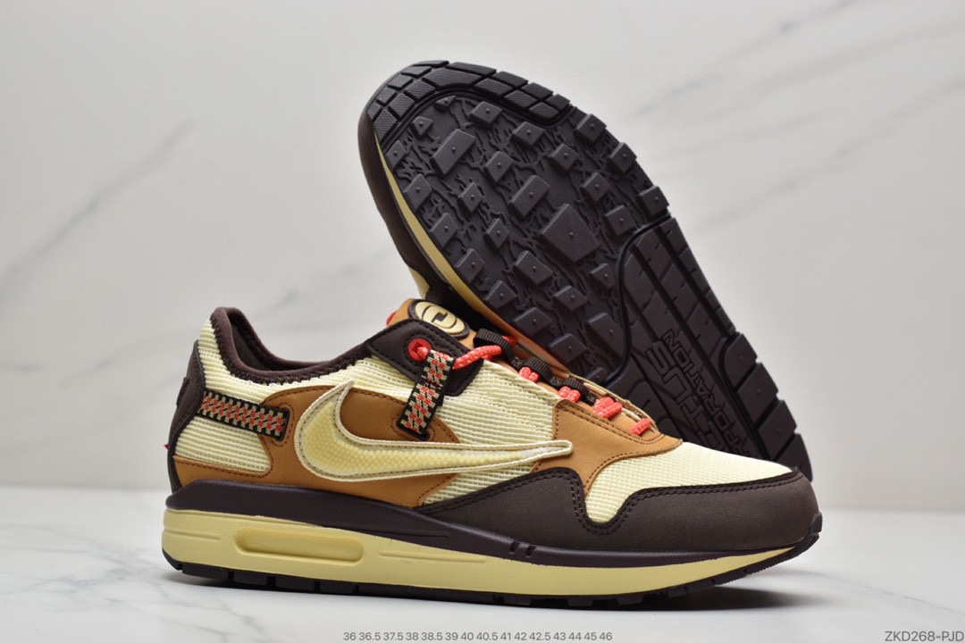 270 Travis Scott x Nike Air Max 1”Cactus Jack”改版款低帮复古百搭休闲运动慢跑鞋DO9392-700
