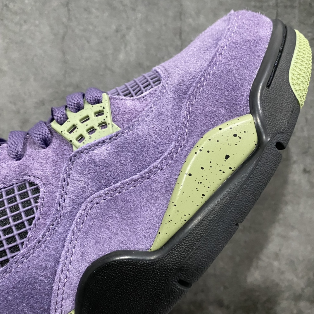 图片[6]-X版纯原Air Jordan 4 Retro＂Cany Purple＂ AJ4小丑 紫色麂皮 复古篮球鞋 男女同款 釆用原厂材质 品质稳定 大厂出品 常年供应高端外贸订单 品相无敌 货号：AQ9129-500 尺码：36-44.5-选品中心