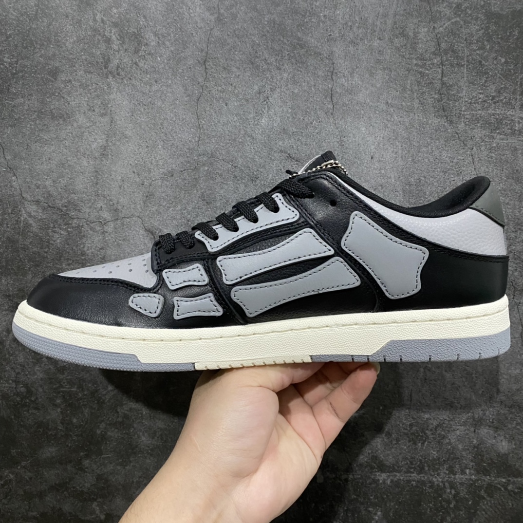 图片[2]-纯原版 洛杉矶街头之王 高奢·埃米尔/AMIRI Skeleton Low-Skel top Sneakers 骨骼低帮板鞋 区分市面所有在售版本 正确鞋舌外翻细节 正确骨头形状 正确双层加厚皮料 尺码：40 41 42 43 44 45-选品中心