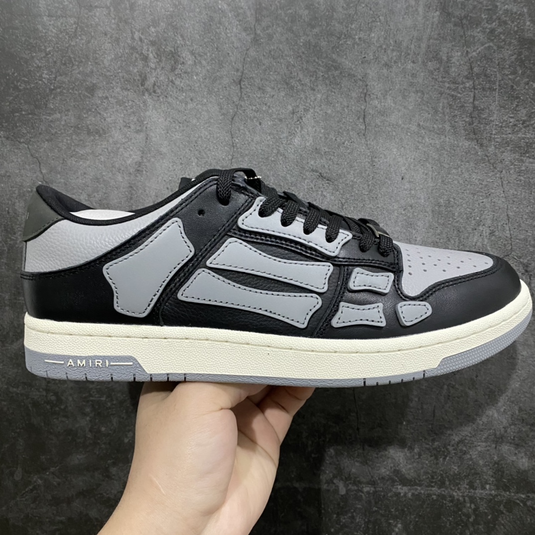 纯原版 洛杉矶街头之王 高奢·埃米尔/AMIRI Skeleton Low-Skel top Sneakers 骨骼低帮板鞋 区分市面所有在售版本 正确鞋舌外翻细节 正确骨头形状 正确双层加厚皮料 尺码:40 41 42 43 44 45-选品中心