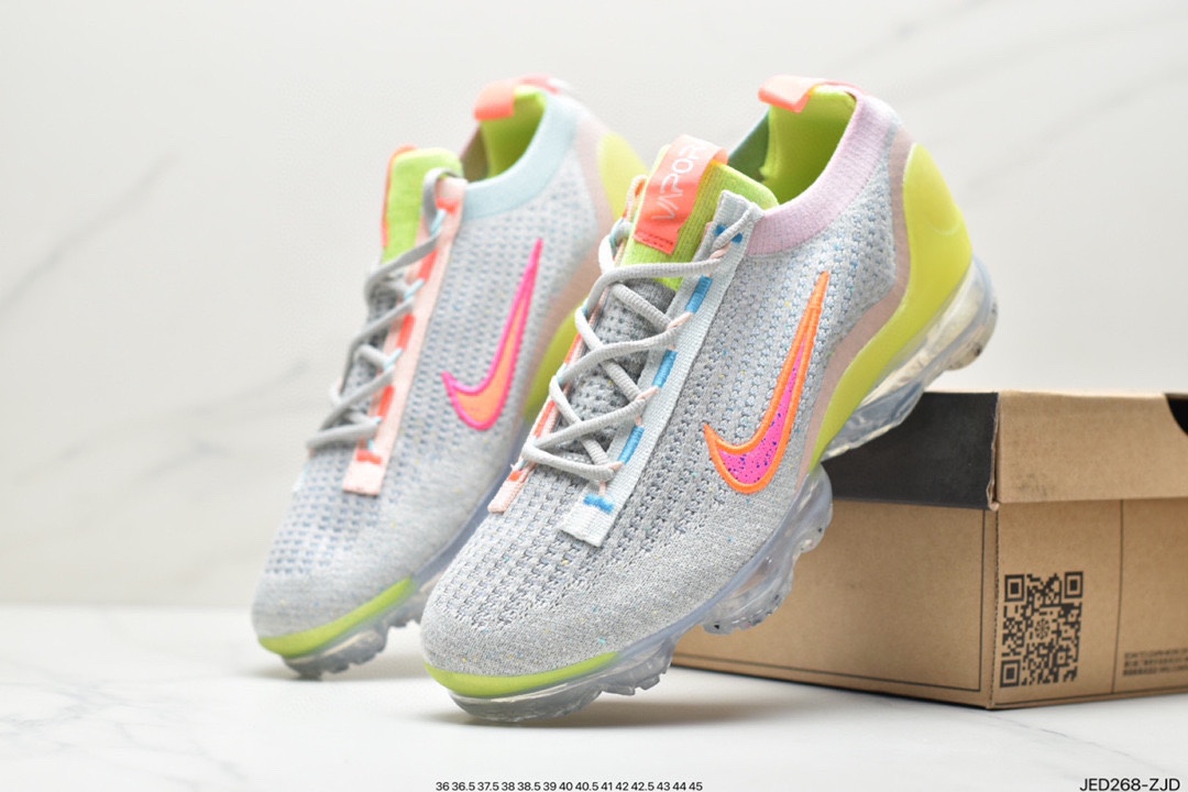 150 耐克Nike Air Vapormax 2021 Flyknit FK”Volt Grey Green Mulit-Color”VM2021飞织全掌大气垫百搭休闲运动慢跑鞋DC4112-002