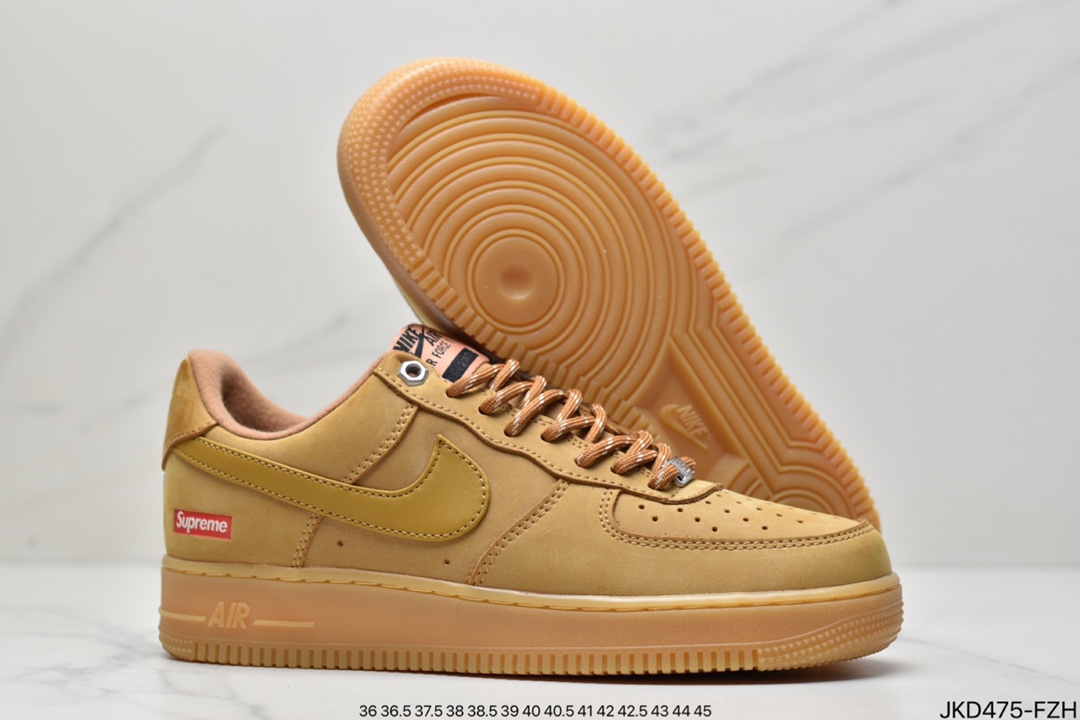 160 Supreme x Nike Air Force 1 Low Flax小麦 官方同步 DN1555-200