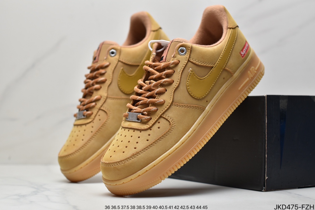 160 Supreme x Nike Air Force 1 Low Flax小麦 官方同步 DN1555-200
