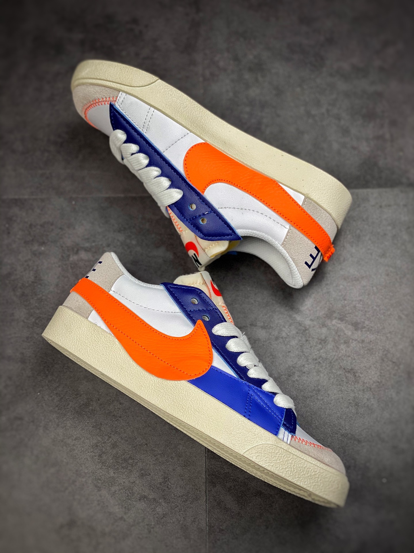150 Nike Blazer Low’77 Jumbo 白蓝橘 经典百搭低帮开拓者休闲运动板鞋DV9122-161