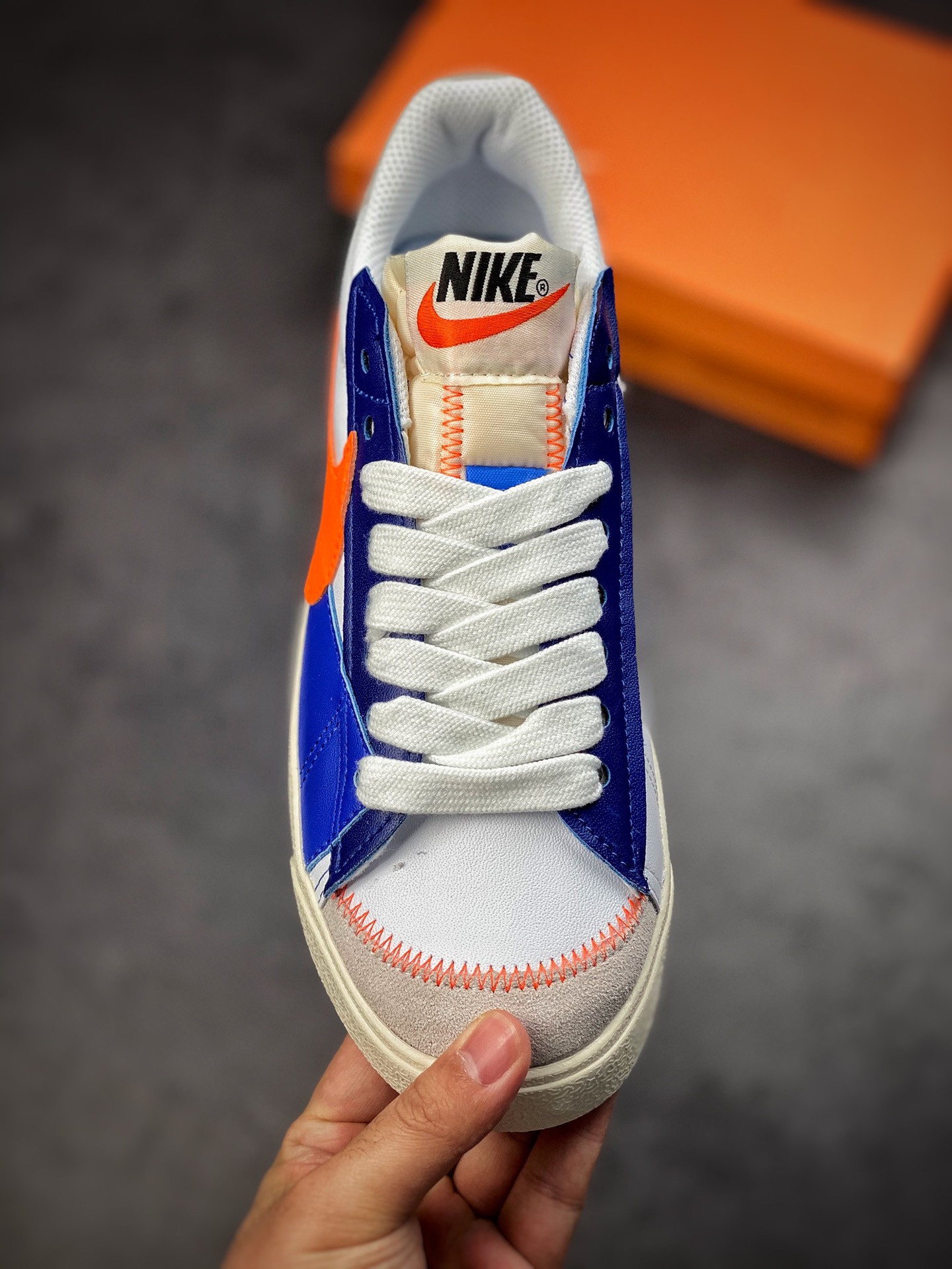 150 Nike Blazer Low’77 Jumbo 白蓝橘 经典百搭低帮开拓者休闲运动板鞋DV9122-161