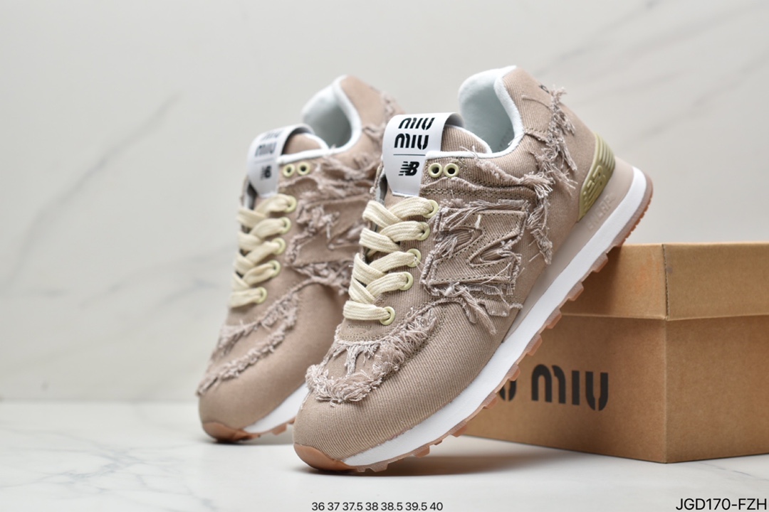 Miu Miu x New Balance NB574 Joint Retro Running Shoes