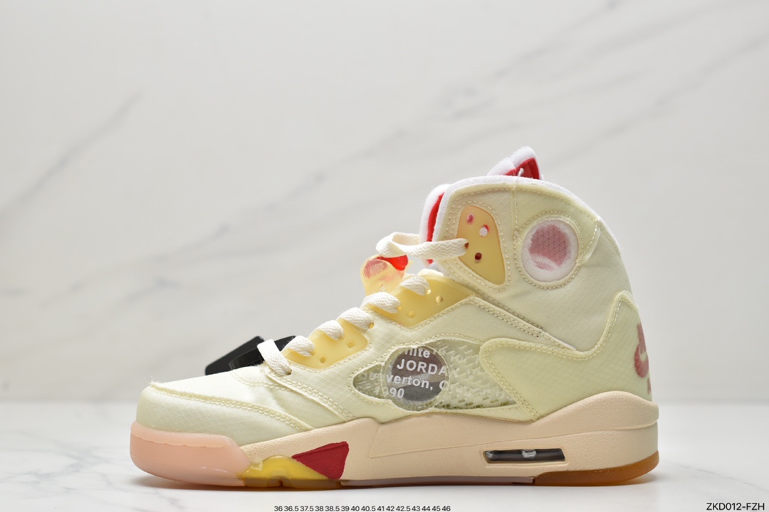 270  OFF-WHITE X Air Jordan 5 OW联名 黑蝉翼 CT8480-001