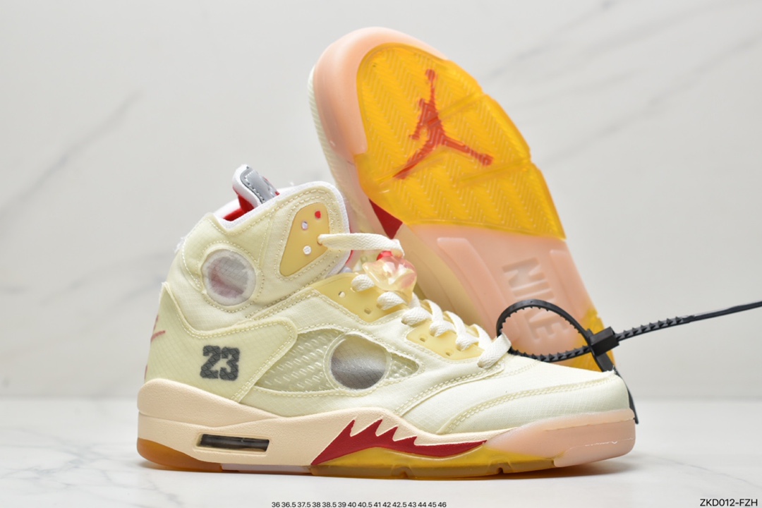 270  OFF-WHITE X Air Jordan 5 OW联名 黑蝉翼 CT8480-001