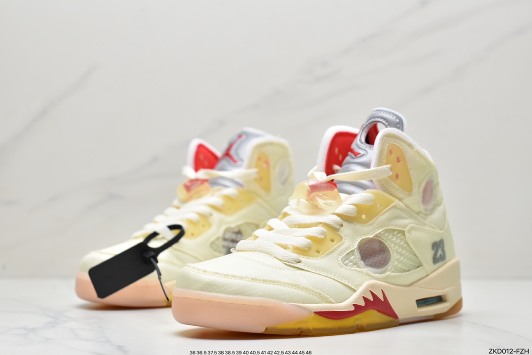 270  OFF-WHITE X Air Jordan 5 OW联名 黑蝉翼 CT8480-001