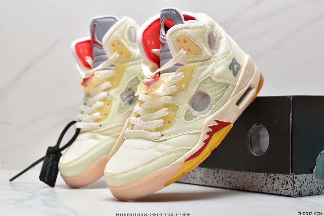 270  OFF-WHITE X Air Jordan 5 OW联名 黑蝉翼 CT8480-001