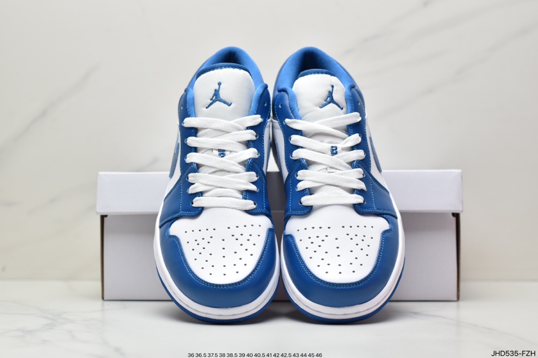 Air Jordan 1 Low ”Marina Blue” white and blue AJ1 low-top casual sneakers DC0774-114