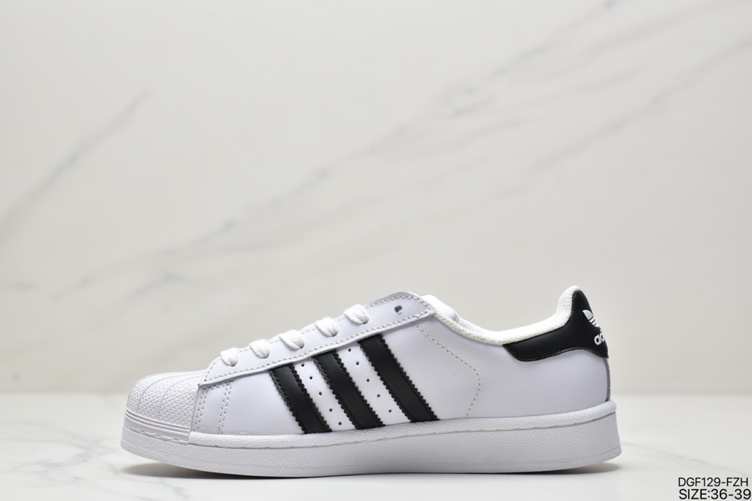 Adidas adidas Clover Originals Superstar ”White/Black/Gold” Shell Head Classic Versatile Casual Sneakers