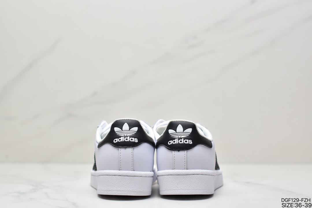 Adidas adidas Clover Originals Superstar ”White/Black/Gold” Shell Head Classic Versatile Casual Sneakers