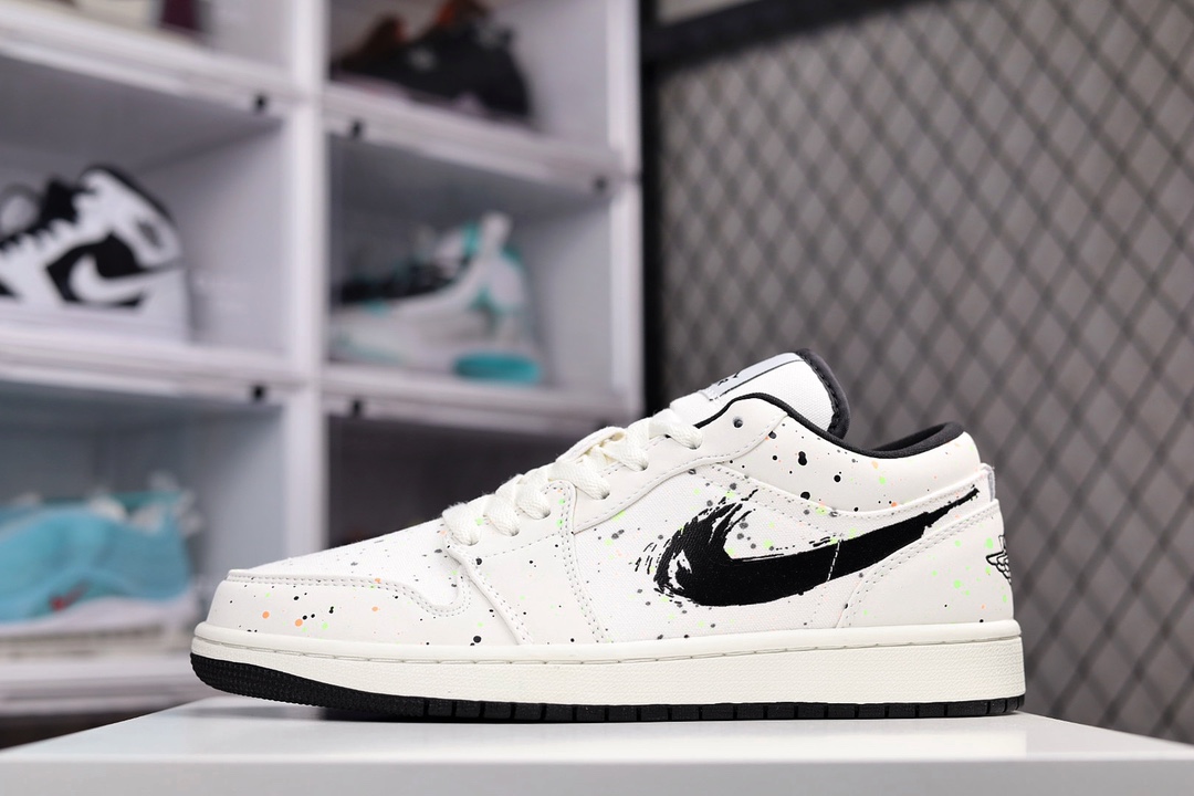 H0 Air Jordan 1 Low 水彩泼墨AJ1乔1低帮休闲板鞋 同步官方配色市场唯一独家头层皮打造 原鞋原档案开发 原厂皮料 原档冲孔鞋头 正确满胶鞋垫 四线拉帮 原厂织唛标 鞋舌高弹海绵填充225RC