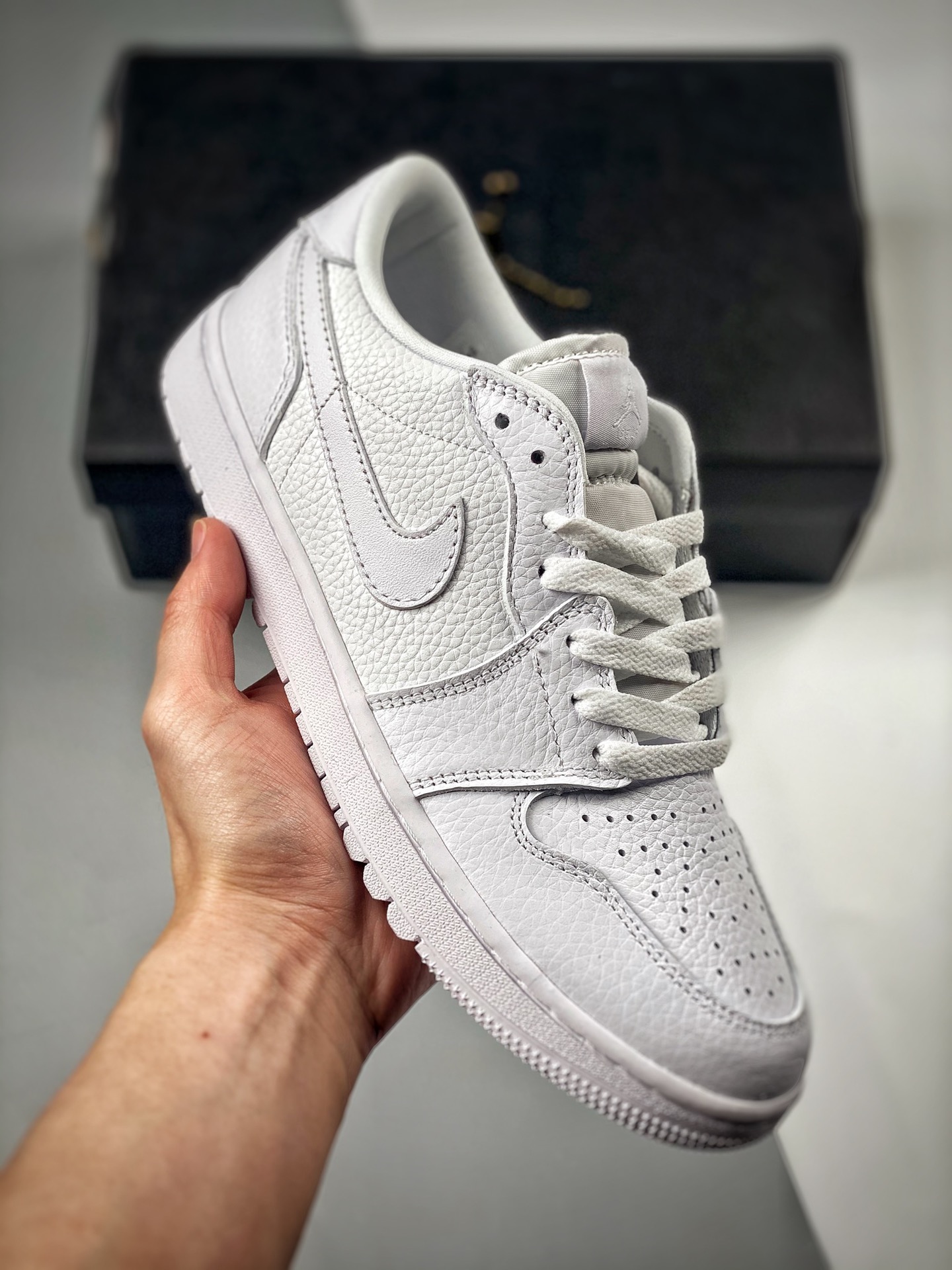 -4 Versión verificable Air Jordan 1 Low Blanco Puro, zapatilla casual de caña baja AJ1, colores oficiales sincronizados…