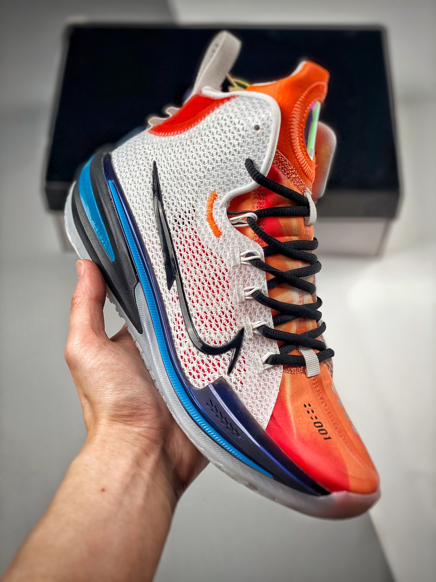 -2 Versión de estreno inicial, soporta combate ligero NIKE AIR ZOOM G.T.CUT EP azul verdoso rojo, exclusivo original pu…