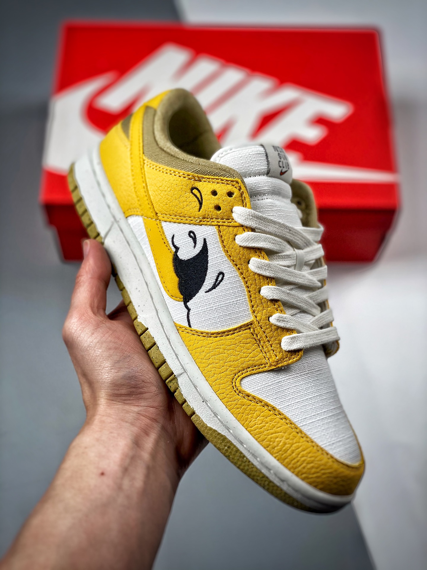 -2 Nk Dunk SB Low blanco amarillo, producción original de fábrica grande, lanzamiento inicial con fotos reales, materia…