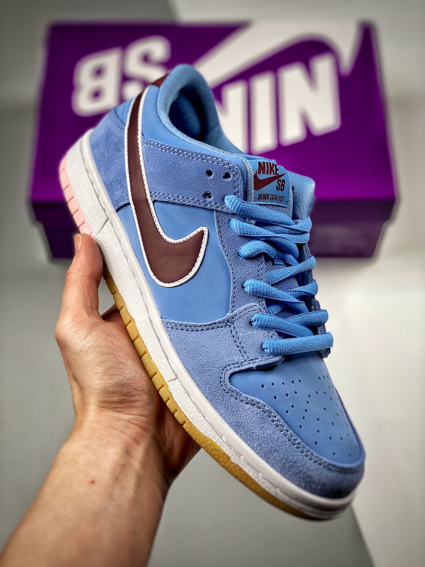 -2 Nk Dunk SB Low chicle azul, producción original de fábrica grande, lanzamiento inicial con fotos reales, material de…